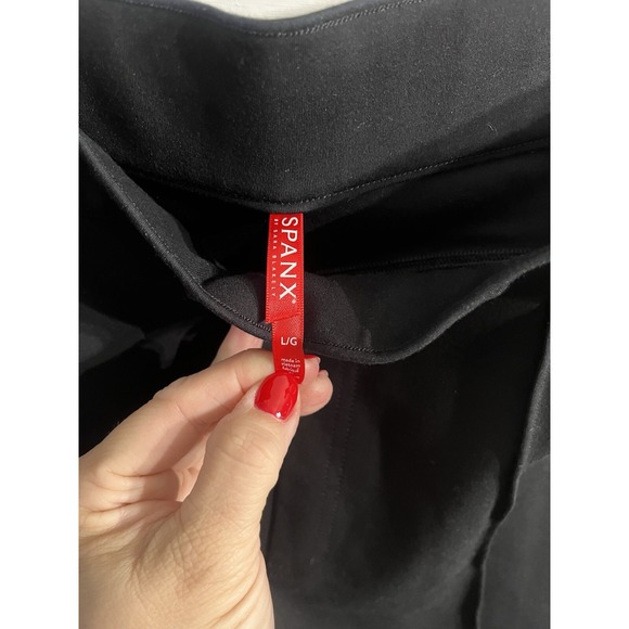 Spanx Perfect Pant High Rise Wide Leg Ponte Sz Large Office Contemporary‎ Black - Picture 3 of 5